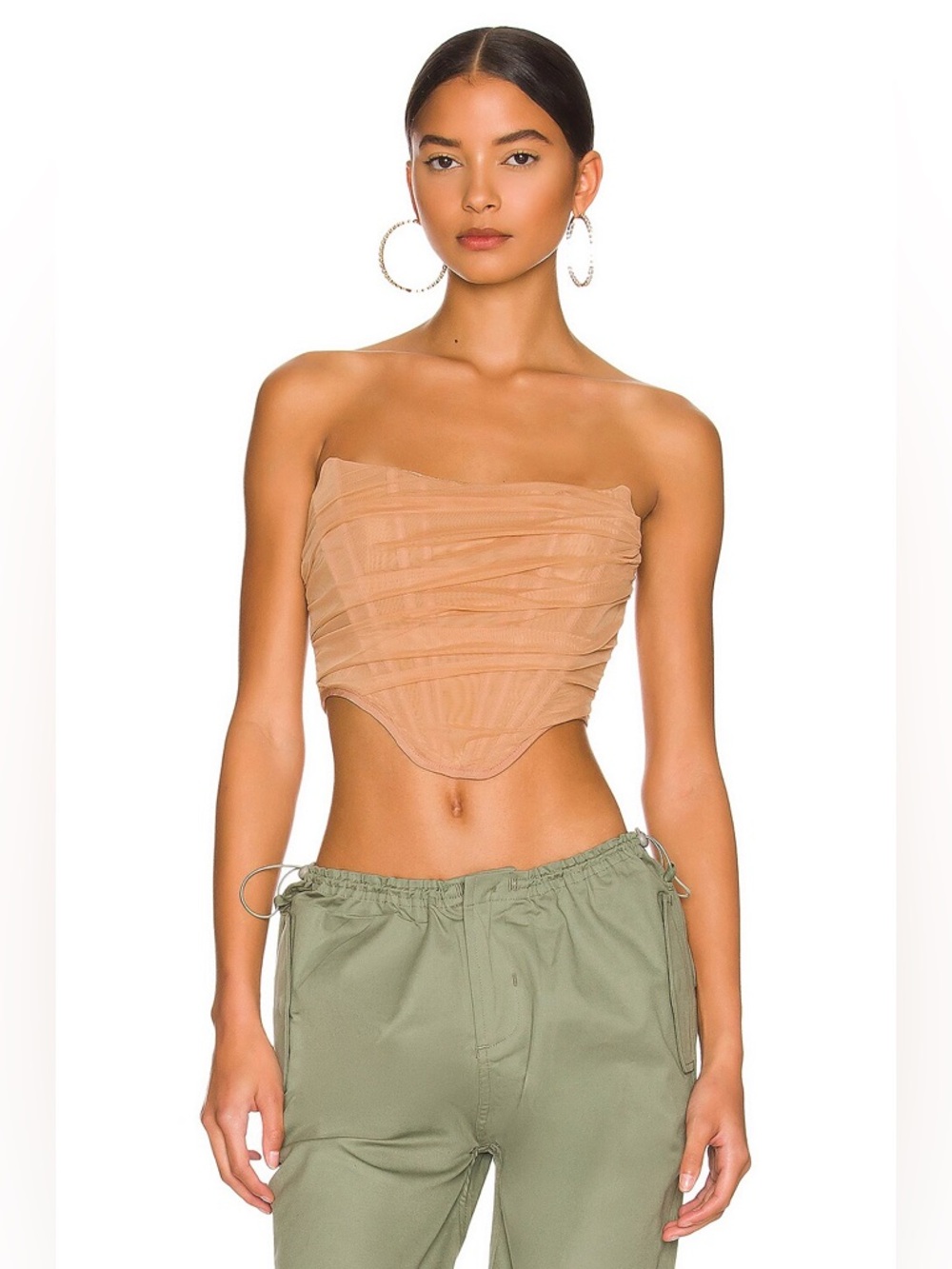 Revolve Superdown Savannah Corset Top in Blush Size Small